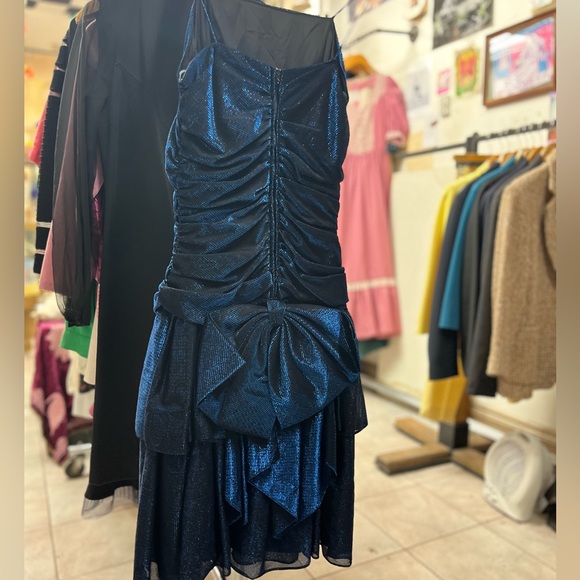 80s mini prom dress w large bow - Picture 2 of 6